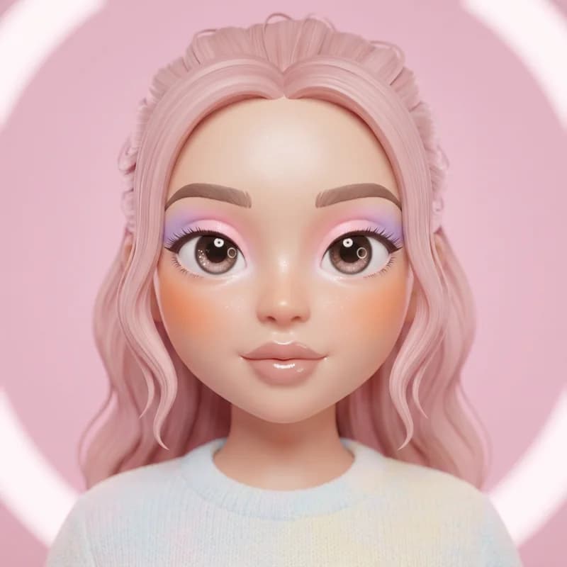 Soft Pastel theme reference art: a doll wearing the look. Barely-there pastels, soft and airy.